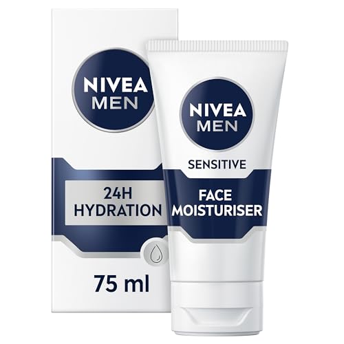 NIVEA MEN Sensitive Face Moisturiser 75ml Men's 2 with Zero Percent Alcohol Skin Care Essentials