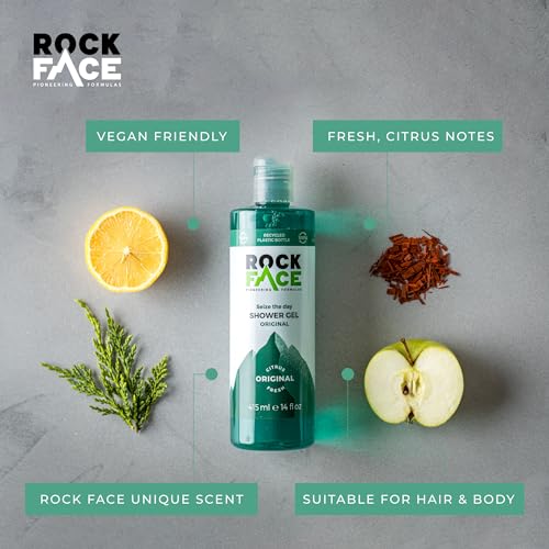 Rockface Mens Shower Gel, All in One Body Wash for Men, Fresh Masculine Scent, 200ml