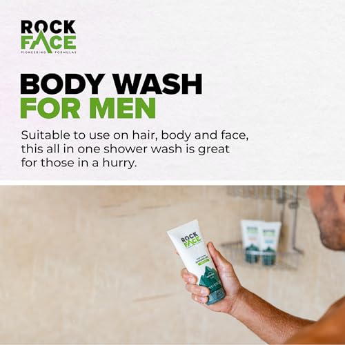 Rockface Mens Shower Gel, All in One Body Wash for Men, Fresh Masculine Scent, 200ml