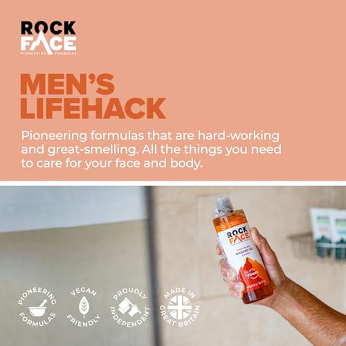 Rockface Mens Shower Gel, All in One Body Wash for Men, Fresh Masculine Scent, 200ml