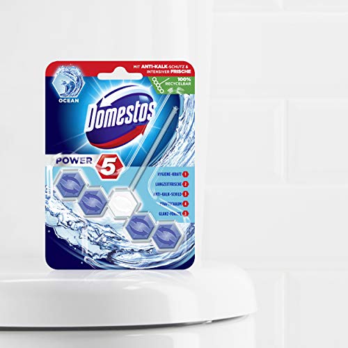 Domestos Power 5 Ocean Toilet Rim Blocks, Pack of 9