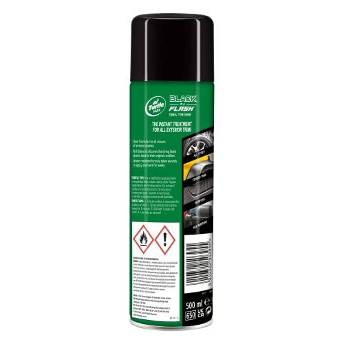 Turtle Wax 51777 Black In A Flash Tyre & Trim Cleaning Spray Shine For Plastic and Trim Restoration