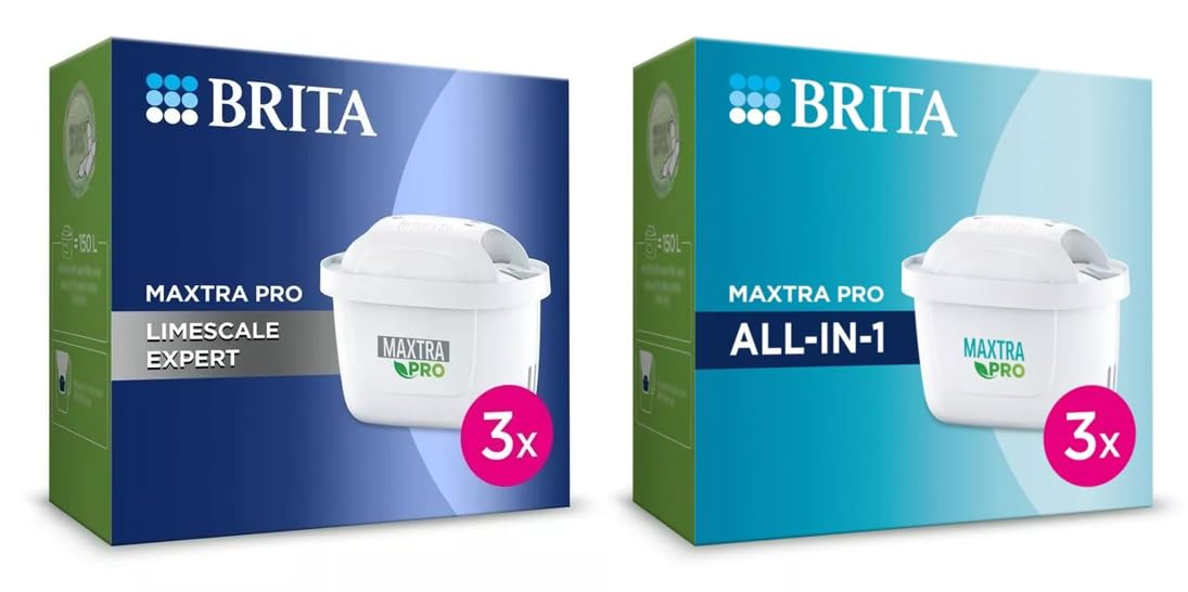 BRITA MAXTRA PRO Water Filter Cartridges - 3 All-in-1 & 3 Limescale (6 Pack) - Original BRITA Refills Reducing Impurities, Chlorine, PFAS, Pesticides & Limescale for Better Tasting Tap Water