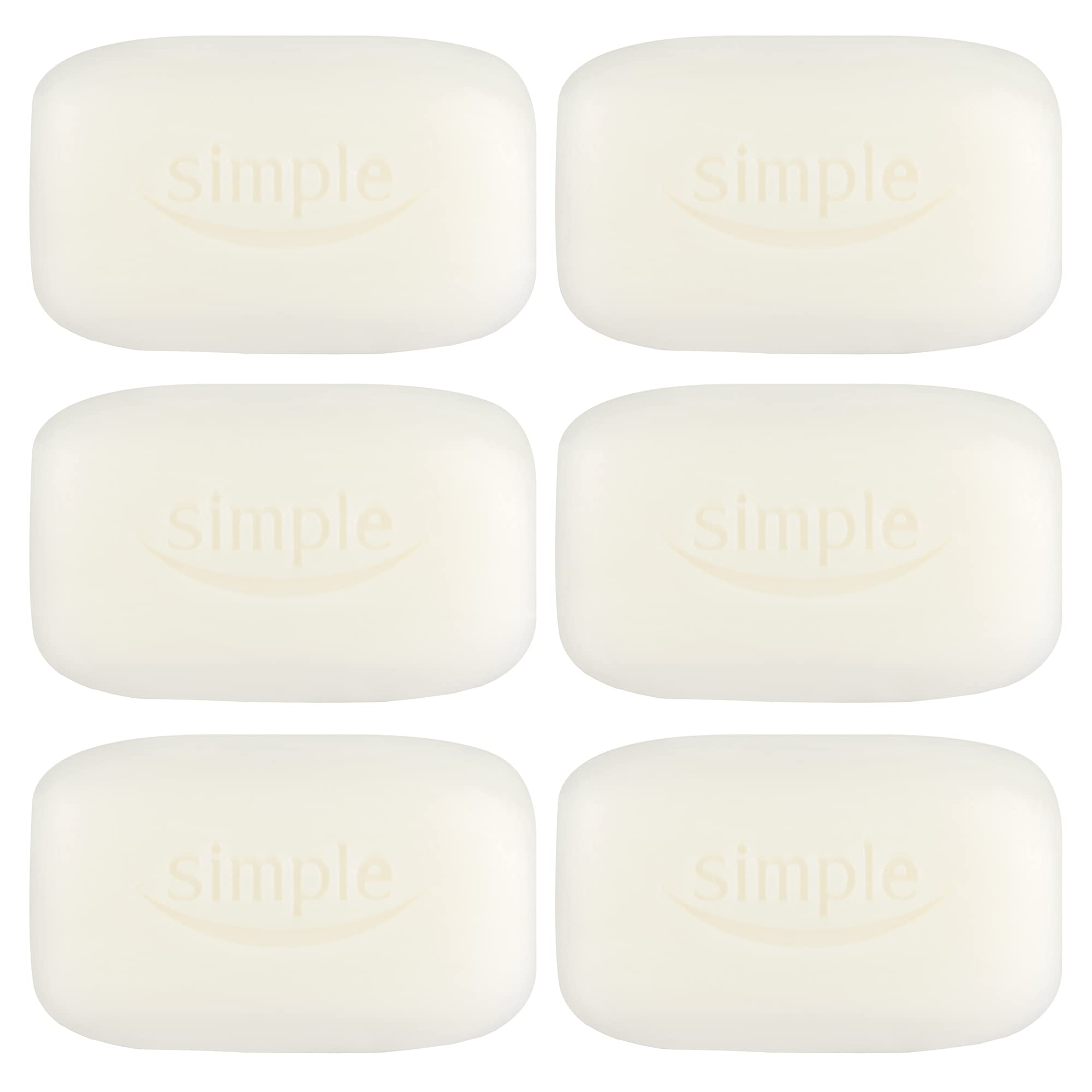 PBW INTERNATIONAL Simple Pure Soap Bars For Sensitive Skin Pack of 6 (6 x 100g) - 3 x Twin Packs