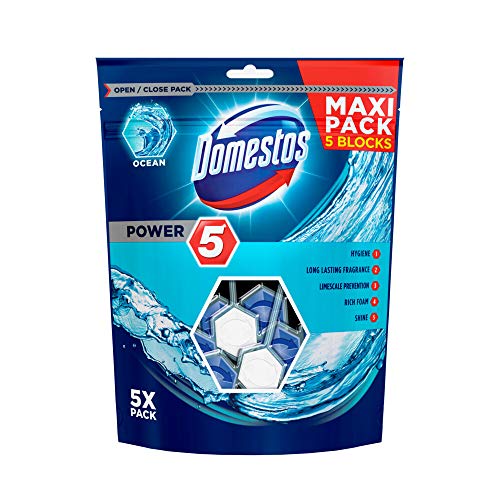 Domestos Power 5 Ocean Toilet Rim Blocks, Pack of 9