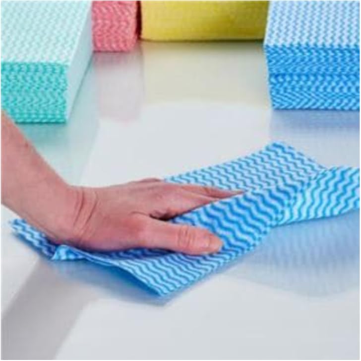 Dezpo | J Cloths Style Assorted Coloured All Purpose Disposable Cleaning Cloths - 6 Packs of 10 (60 Cloths Total) - Soft and Absorbent for Kitchen, Bathroom, and Window Surfaces