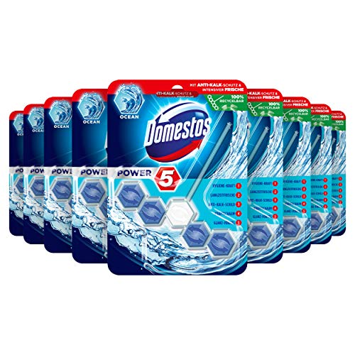 Domestos Power 5 Ocean Toilet Rim Blocks, Pack of 9