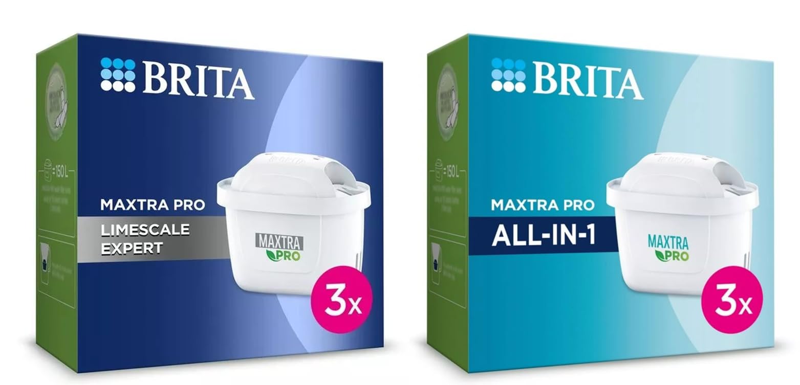 BRITA MAXTRA PRO Water Filter Cartridges - 3 All-in-1 & 3 Limescale (6 Pack) - Original BRITA Refills Reducing Impurities, Chlorine, PFAS, Pesticides & Limescale for Better Tasting Tap Water