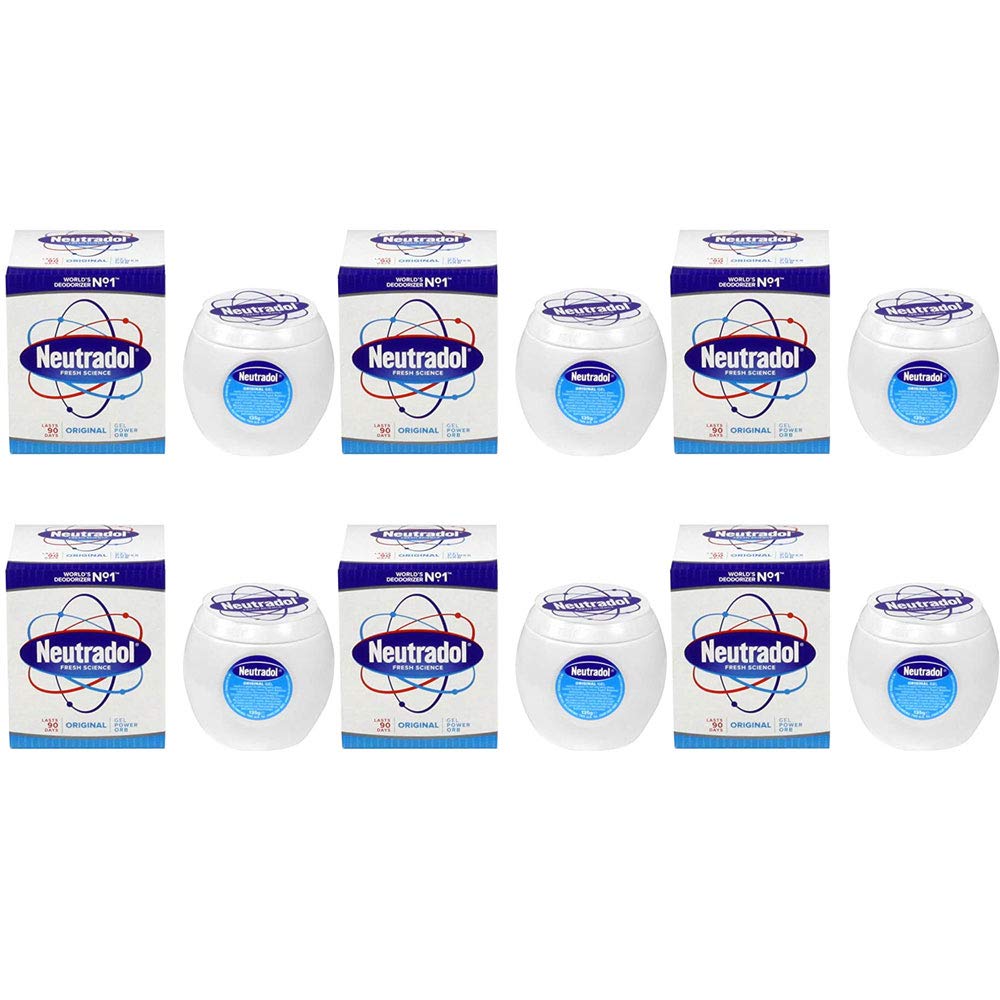 Neutradol Economical Odour Remover Air Freshener Original Gel Power Orb 140g (6 Pack)