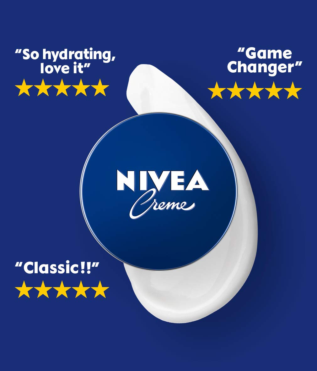 NIVEA Crème Pack of 4 (4 x 50 ml), Moisturising Skin Cream,Intensively Caring Face Cream, All Purpose Body Cream for the Whole Family