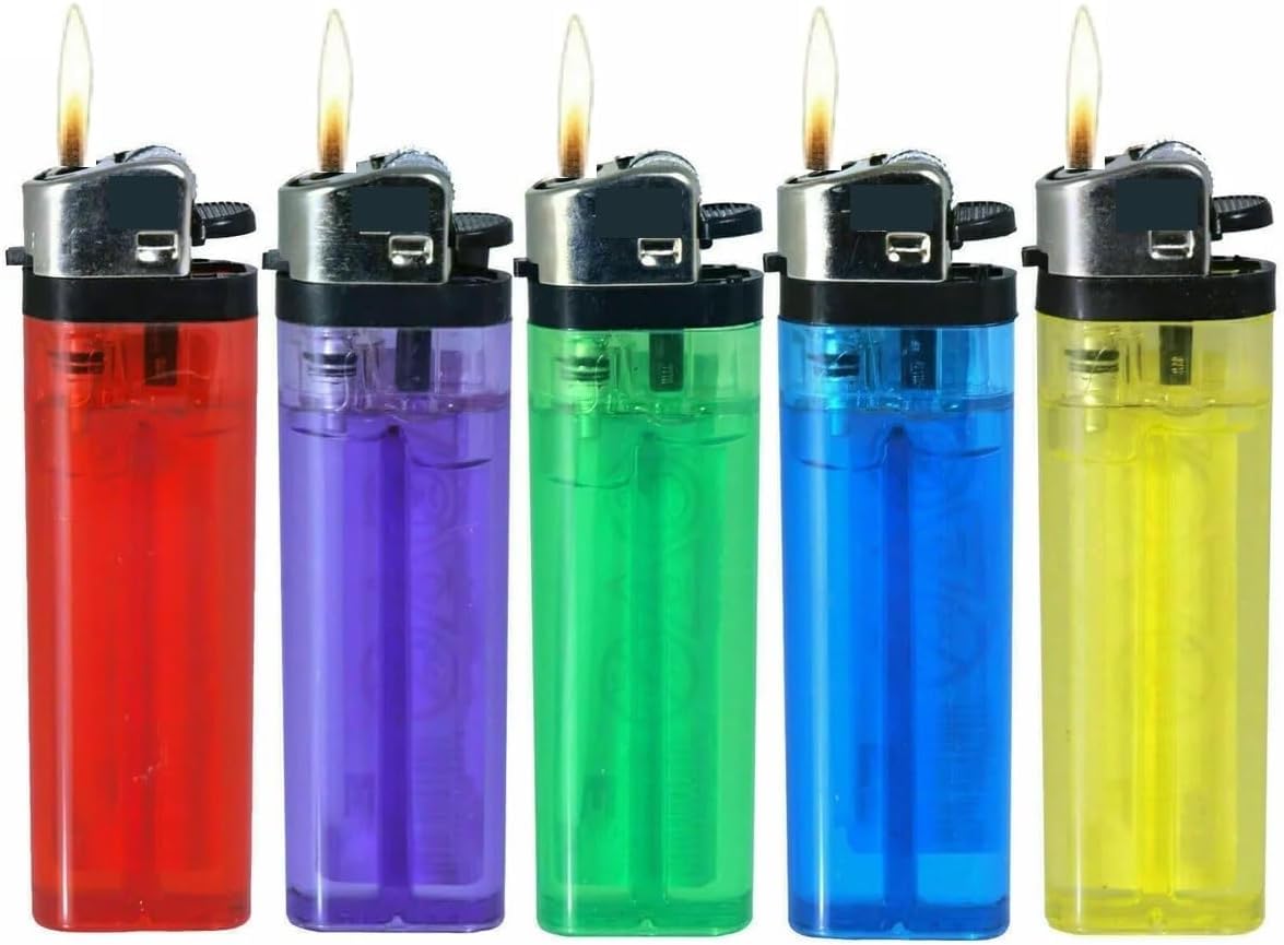 Dezpo | Pack of 5 Disposable Lighters – Child-Safe, Adjustable Flame, Multipurpose Cigarette and Utility Lighters, Pocket-Sized for Everyday Use