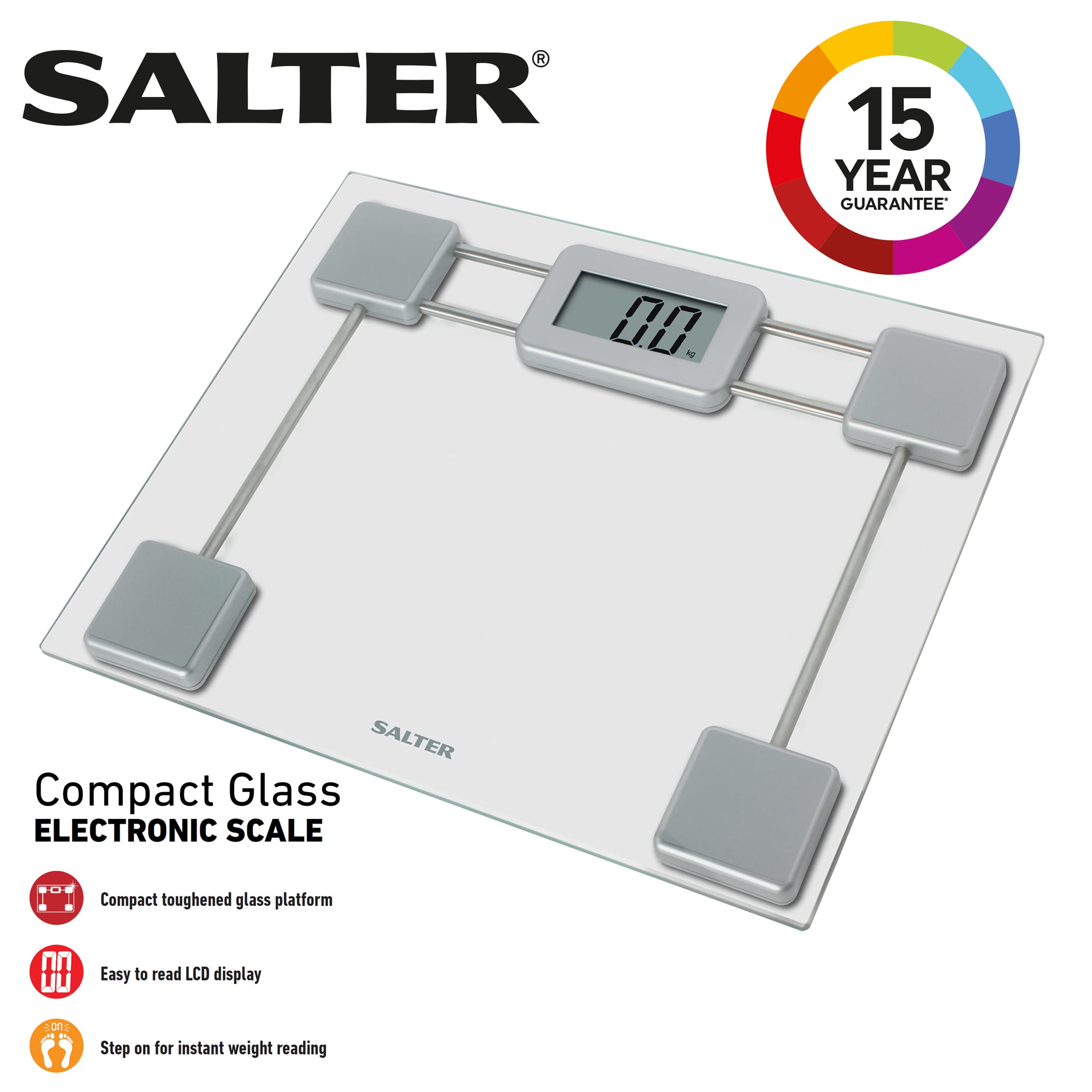 Salter Compact Glass Electronic Bathroom Scale