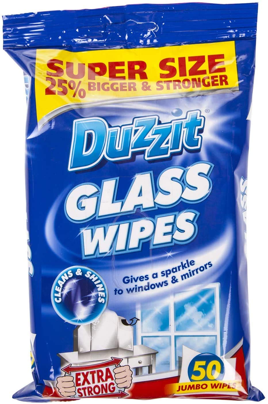 Duzzit 3 x GLASS WIPES PACK OF 50