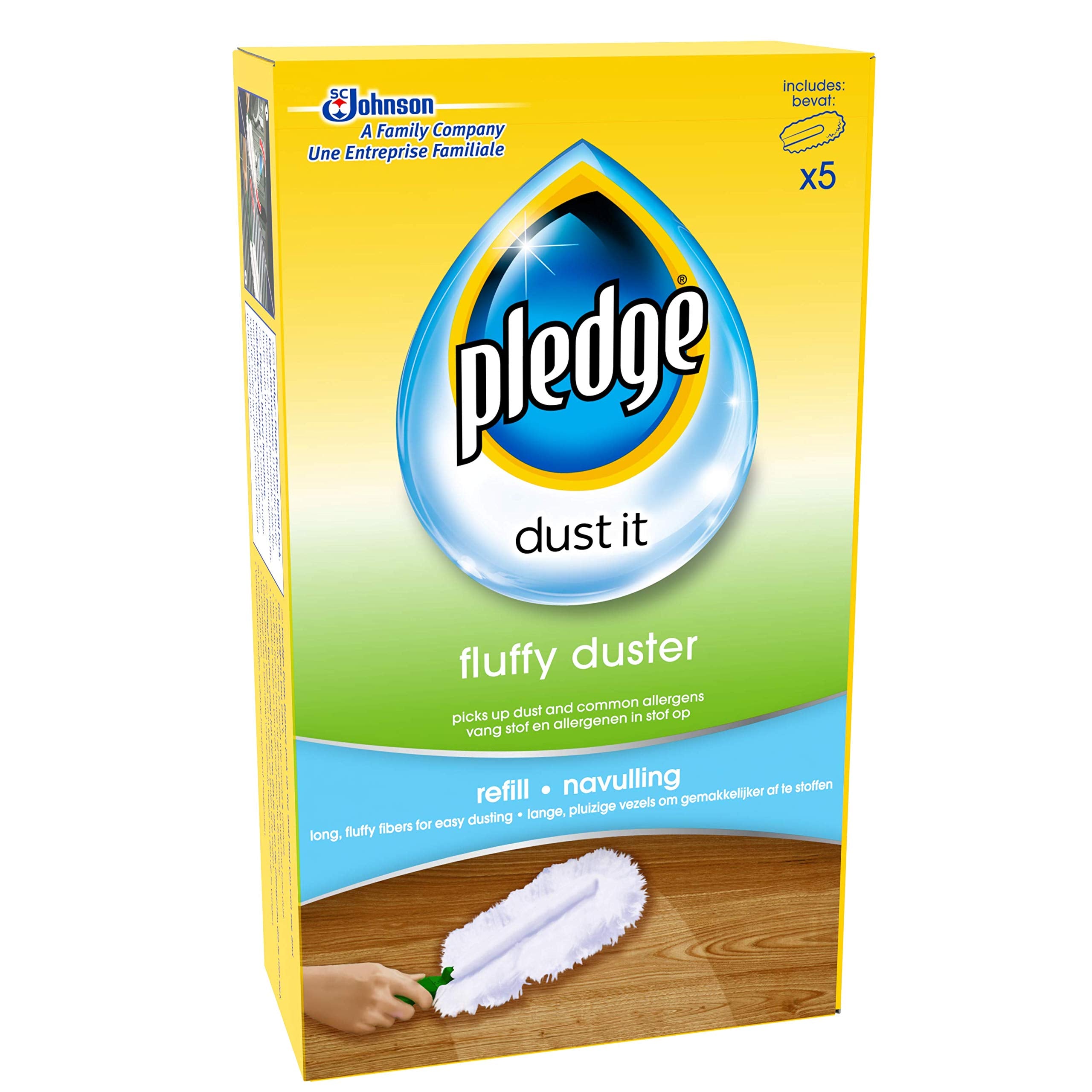 Pledge Duster Refills - Pick Up Dust, Dirt and Lint with a Few Effortless Swipes, 1x5 refills