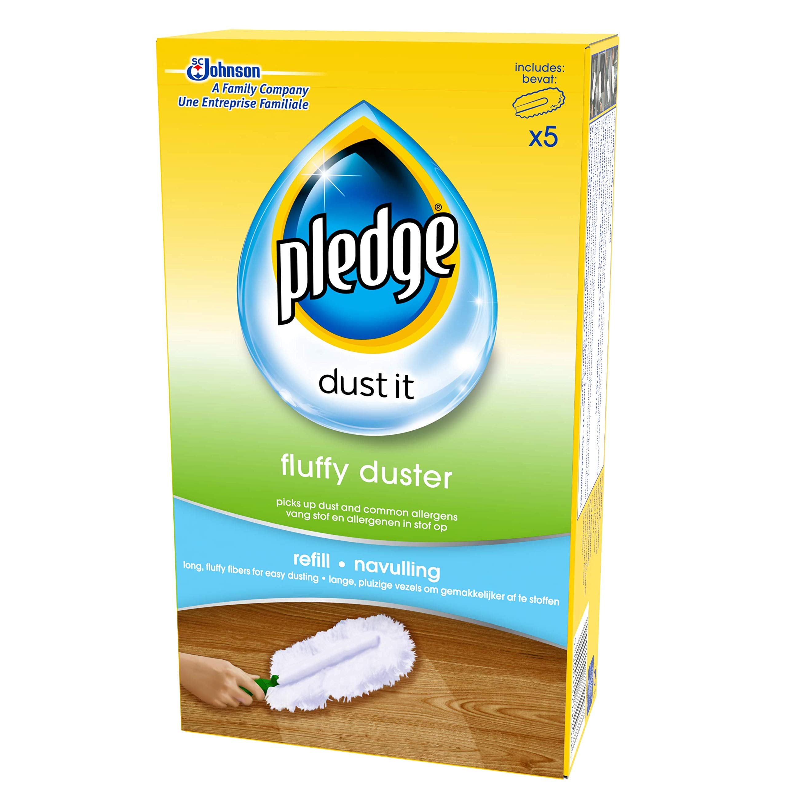 Pledge Duster Refills - Pick Up Dust, Dirt and Lint with a Few Effortless Swipes, 1x5 refills