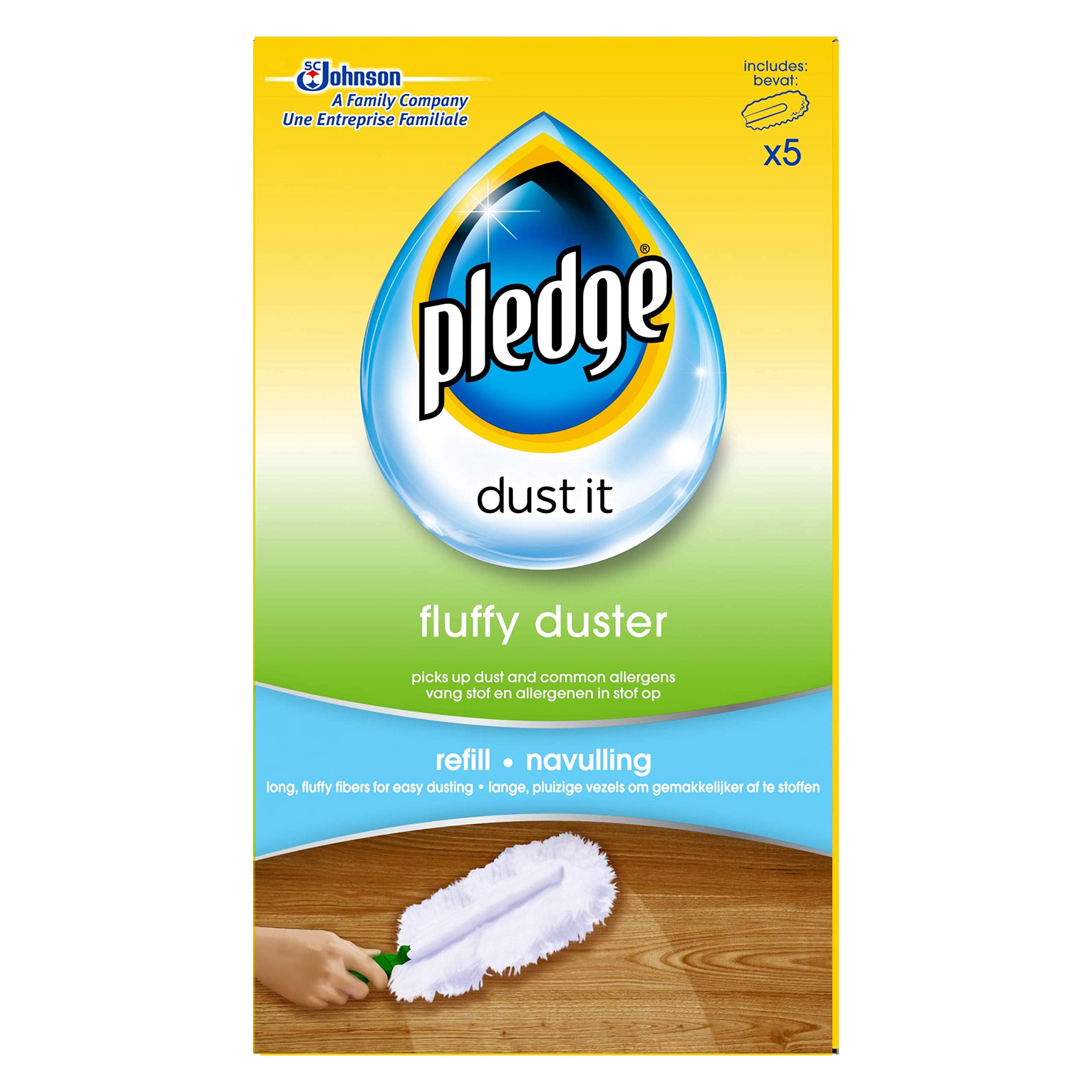 Pledge Duster Refills - Pick Up Dust, Dirt and Lint with a Few Effortless Swipes, 1x5 refills