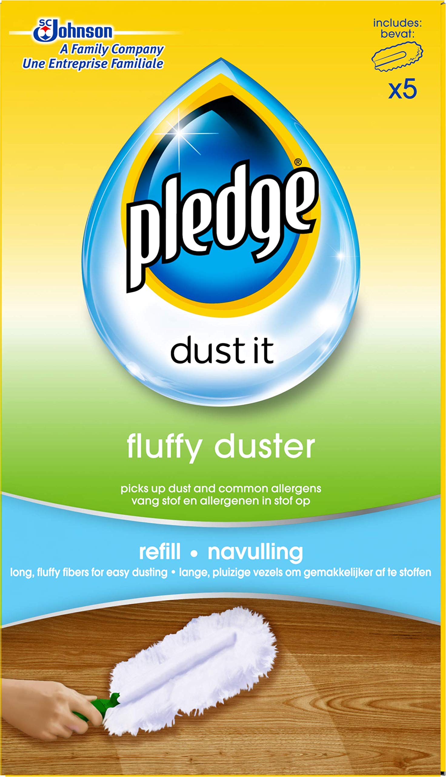 Pledge Duster Refills - Pick Up Dust, Dirt and Lint with a Few Effortless Swipes, 1x5 refills