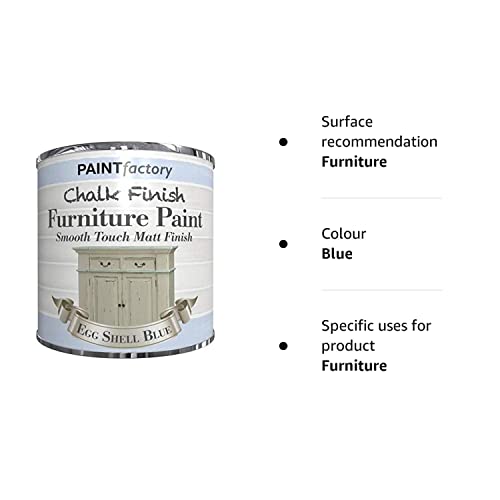 250ml Chalk Finish Paint Tin Tub Smooth Touch Matte Furniture Vintage House Home - Egg Shell Blue - Bargain Genie