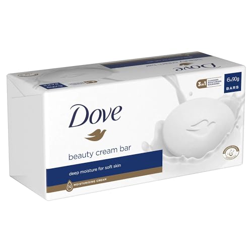 Dove Orginal Beauty Cream Bar 3 in 1 Cleanses, Moisturises and Nourishes Sulphate-Free Bath Soap for Soft and Smooth Skin, Suitable for Daily Use, 6x90g