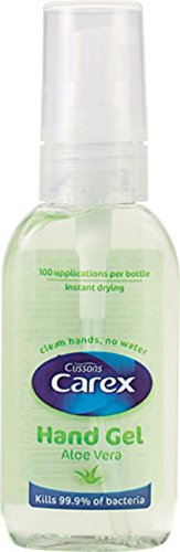 CAREX 6 X Hand Sanitiser gel pump 50ml, with aloe vera, cleans hands, no water, instant drying, 100 applications (shipping inclusive) - Bargain Genie