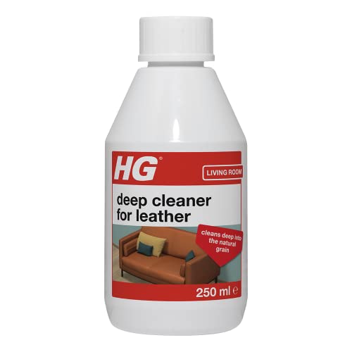 HG Deep Cleaner for Leather, Cleans Leather Sofas, Settees, Chairs & Accessories Deep in The Pores, Safe Caring & Mild Stain Remover, Gentle Water Based Formula - 250 ml Bottle (173030106) - Bargain Genie