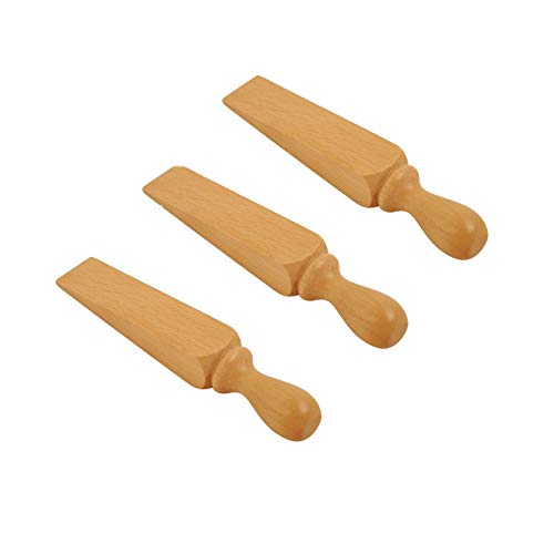 3 X Apollo Beech Wood Door Stopper Doorstop Wedge Doors Stop Stops Jam Wooden - Bargain Genie