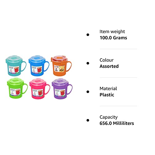 Sistema Klip It Microwave Soup to Go Mug, 656ml, Assorted Colours - Bargain Genie