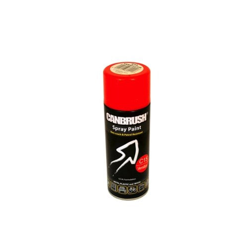 Canbrush Vermillion Red Spray Paint Can DIY Interior Exterior Colour Aerosol C15 - Bargain Genie