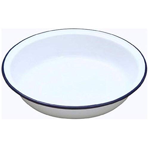 Traditional Circular Round 24cm Falcon White Enamel Pie Dish (Single)