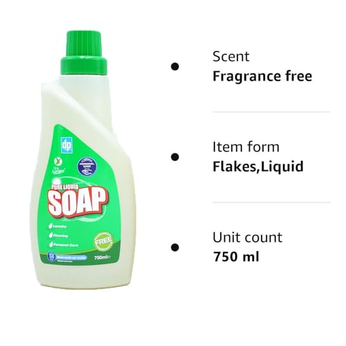 Pkge 750ml Laundry Liquid Soap Flakes for Laundry and Cleaning | Washing up Liquid, Ideal for Silk, Lace, Wool, and Waterproof Clothing | Excellent for Sensitive Skin