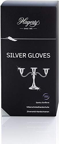 Hagerty Silver Gloves Silver cleaning gloves with tarnish protection 1 pair I Impregnated cotton polishing gloves I Practical silver gloves for cleaning silver and silver-plated metal - Bargain Genie