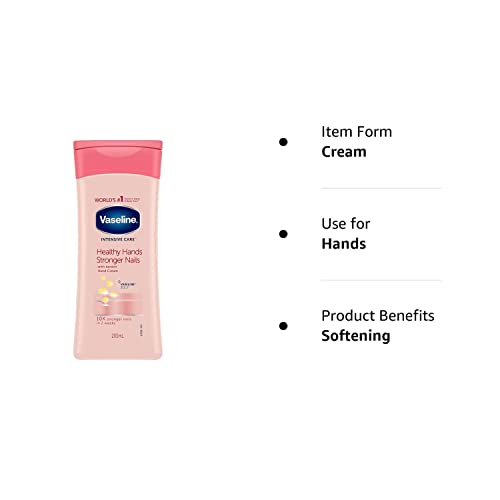 Vaseline Intensive Care Healthy Hands + Stronger Nails Hand Cream 200Ml - Pack of 2