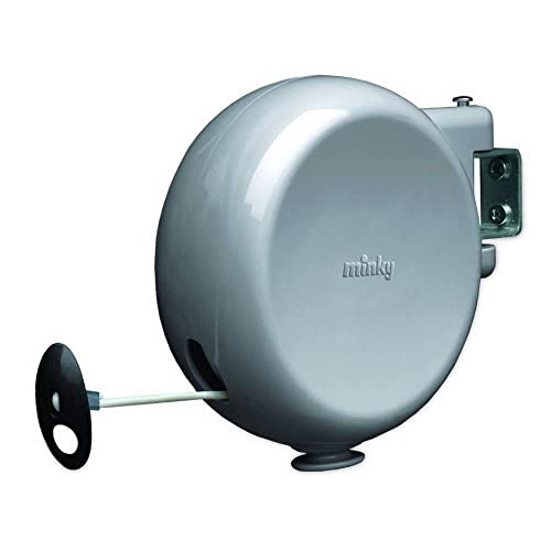 Minky Retractable Reel Washing Line with 2x15 m of Drying Space, Grey