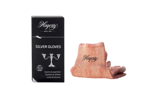 Hagerty Silver Gloves Silver cleaning gloves with tarnish protection 1 pair I Impregnated cotton polishing gloves I Practical silver gloves for cleaning silver and silver-plated metal - Bargain Genie