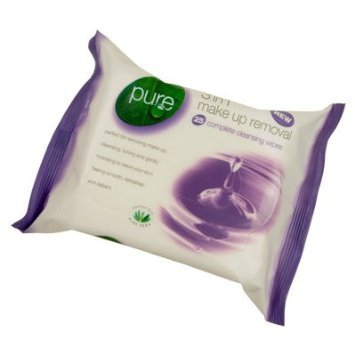 5 x Pure 3 in 1 Complete Cleansing Wipes Cleanses Tones & Hydrates Ideal For Makeup Removal 25 Sheets Per Pack - Bargain Genie