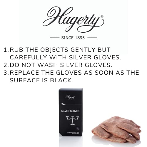 Hagerty Silver Gloves Silver cleaning gloves with tarnish protection 1 pair I Impregnated cotton polishing gloves I Practical silver gloves for cleaning silver and silver-plated metal - Bargain Genie