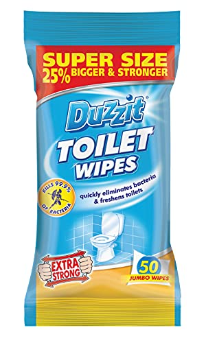 DUZZIT Toilet Cleaning Wipes 50 pk, Blue, 5*6.5*8 cm - Bargain Genie