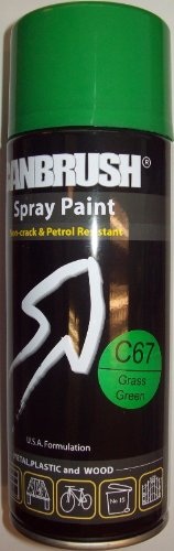 3 x CANBRUSH Spray Paint For Metal Plastic & Wood 400ML - Grass Green C67 - Bargain Genie