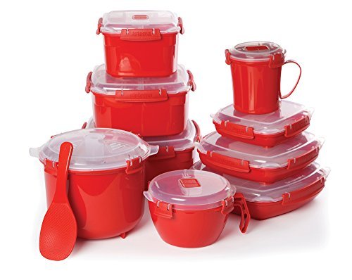 2 X Sistema Microwave Soup Mug - 656 ml, Red