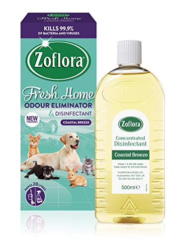 Zoflora Fresh Home, Coastal Breeze 500ml, Concentrated 3-in-1 Multipurpose Disinfectant Kills 99.9% of Bacteria & Viruses