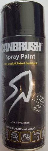 3 x CANBRUSH Spray Paint For Metal Plastic & Wood 400ML - Flat Black C29 - Bargain Genie