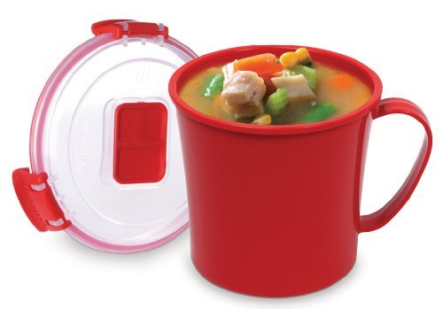 2 X Sistema Microwave Soup Mug - 656 ml, Red