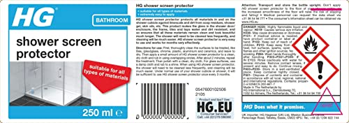 HG Shower Screen Protector, Bathroom Protector Against Scale & Dirt, Prevents Limescale Deposits & Soap Residue - 250ml (476030106)