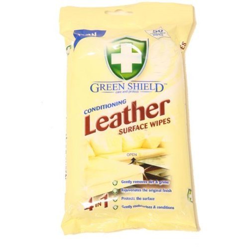 3xGreen Shield Conditioning Leather Surface Wipes 50 Pack - Extra Large Wipes - Bargain Genie