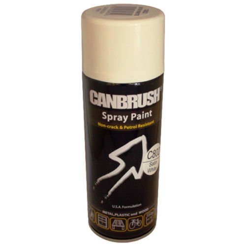 1X - Satin White (C802) - 400ml Spray Paint Auto DIY Colour Aerosol Can or Tape for Wood Metal Plastic - Bargain Genie