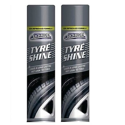 Fastcar 2 x CAR-PRIDE TYRE SHINE 300ml - LEAVES A LONG-LASTING WET LOOK TO TYRES - Bargain Genie