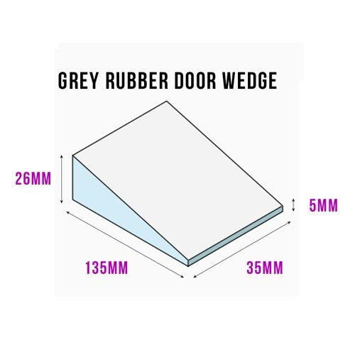 2 x Grey Rubber Door Wedge Stoppers - Bargain Genie