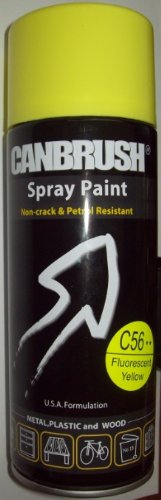 3 x CANBRUSH Spray Paint For Metal Plastic & Wood 400ML - Flourescent Yellow C56 - Bargain Genie