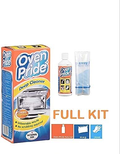 Oven Pride 500ml complete kit with SAFETY Gloves and SMART bag for Rack + Grill Easy cleaning Degreases oven without need for scrubbing, oven pride complete oven cleaning kit - Bargain Genie