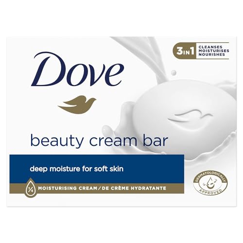 Dove Orginal Beauty Cream Bar 3 in 1 Cleanses, Moisturises and Nourishes Sulphate-Free Bath Soap for Soft and Smooth Skin, Suitable for Daily Use, 90g